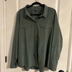 Eddie Bauer Women's Departure Shirt, Green, size XXL